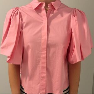 Woman Zara bubblegum pink blouse with open back